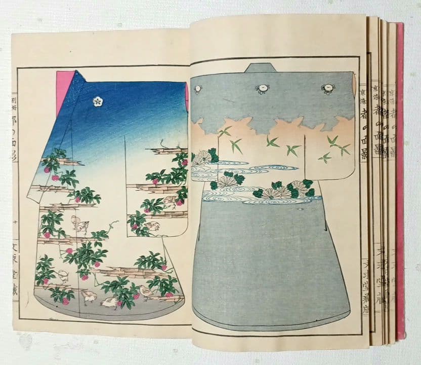 稀本都乃面影（着物図柄46図人物4図柄計50図柄)神坂吉隆（雪佳)明治23年出版