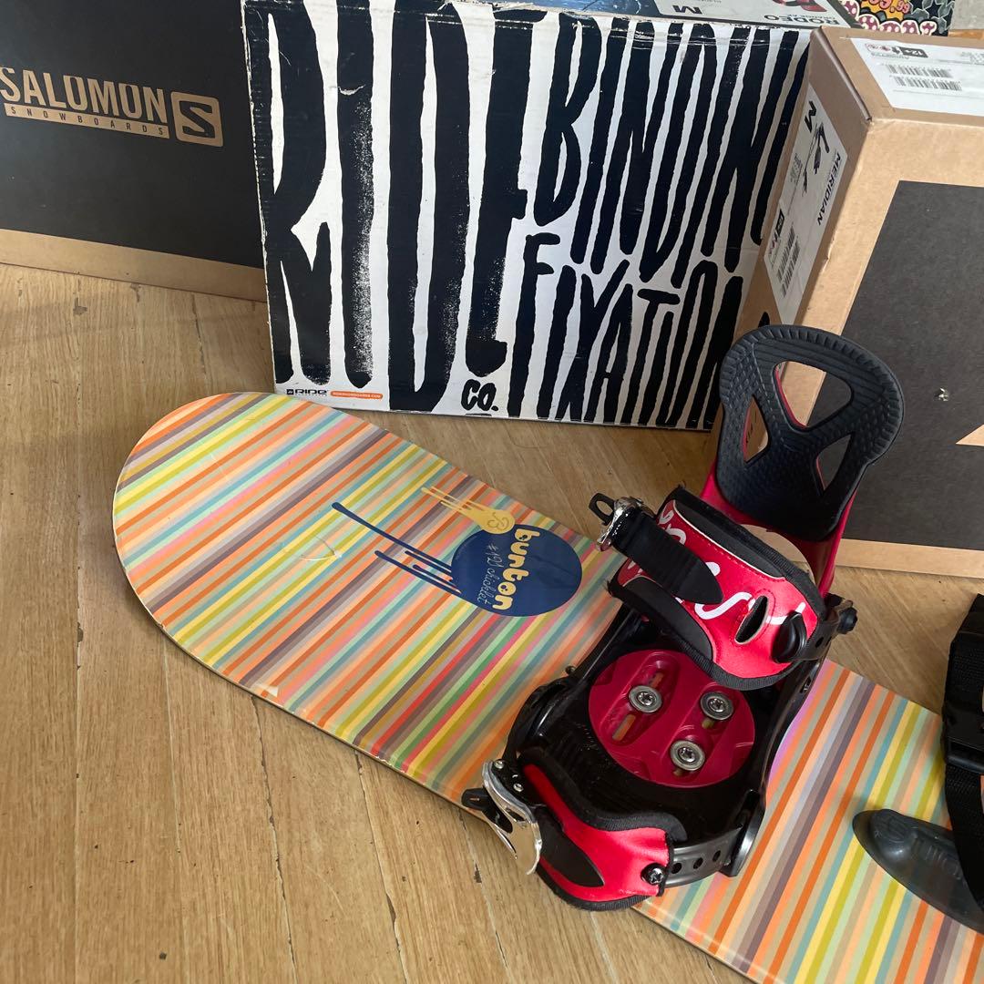 BURTON　キッズスノーボードセット　121cm　バートン　バイン付4点セット