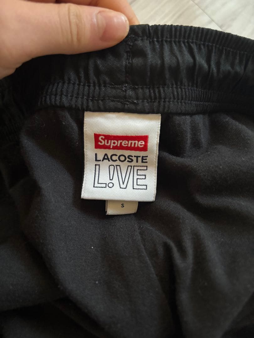 Supreme LACOSTE ブラックパンツ Sサイズ