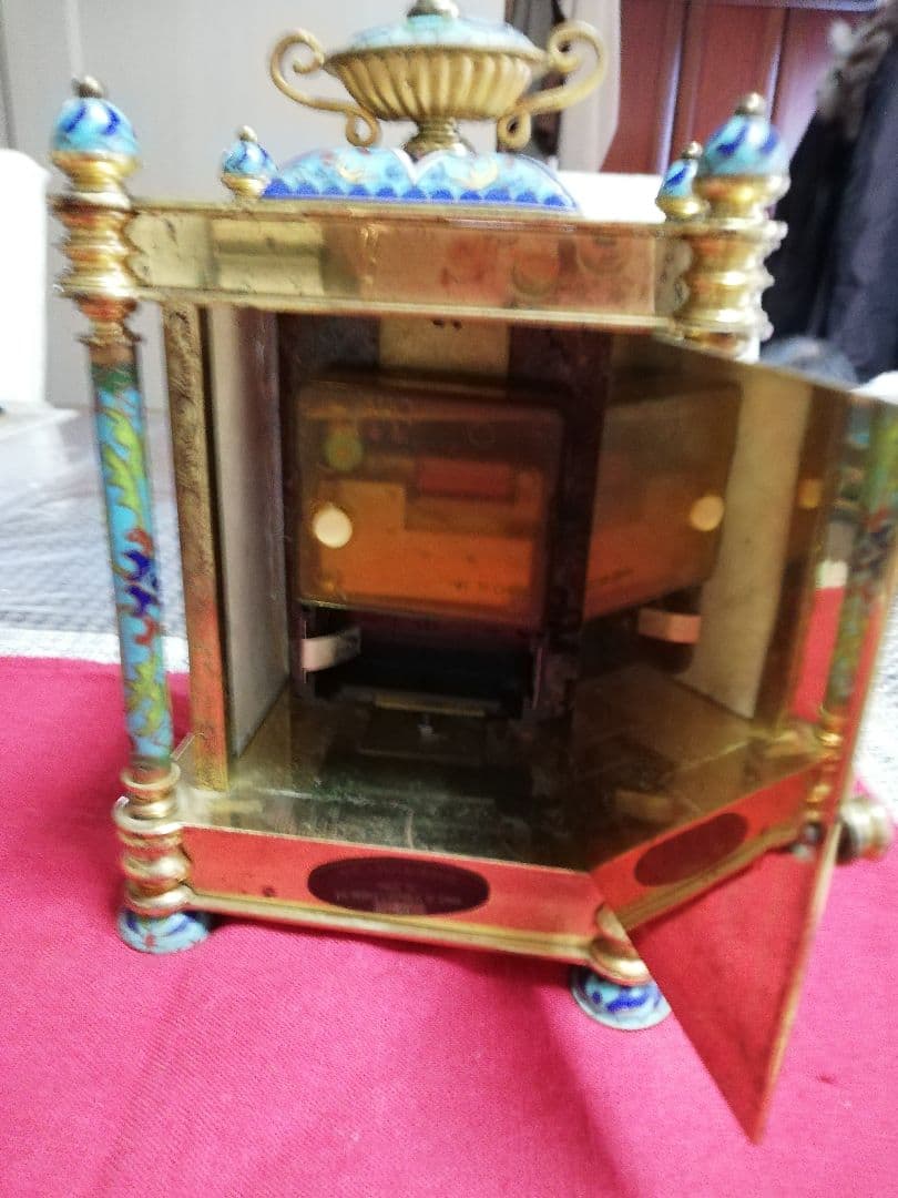 アンティーク七宝焼置時計電池式です