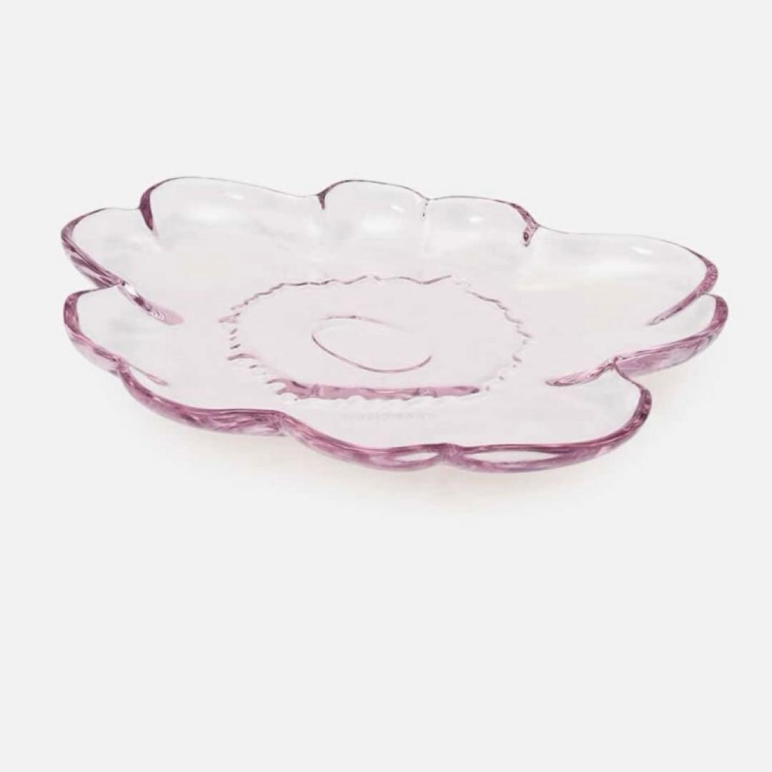 マリメッコ marimekko 新品 ガラス皿 ピンク　プレート　ウニッコ