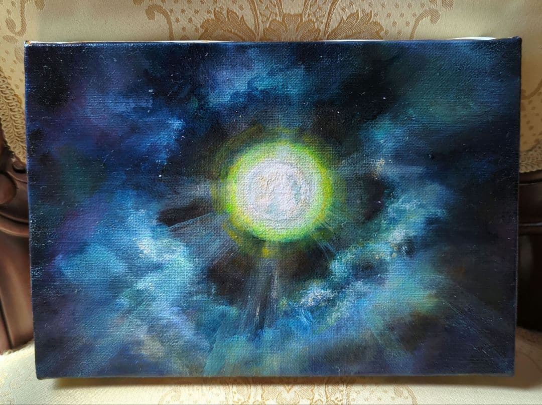 風景画「moonlight」painterTMK本人出品　油絵　月光　一点もの