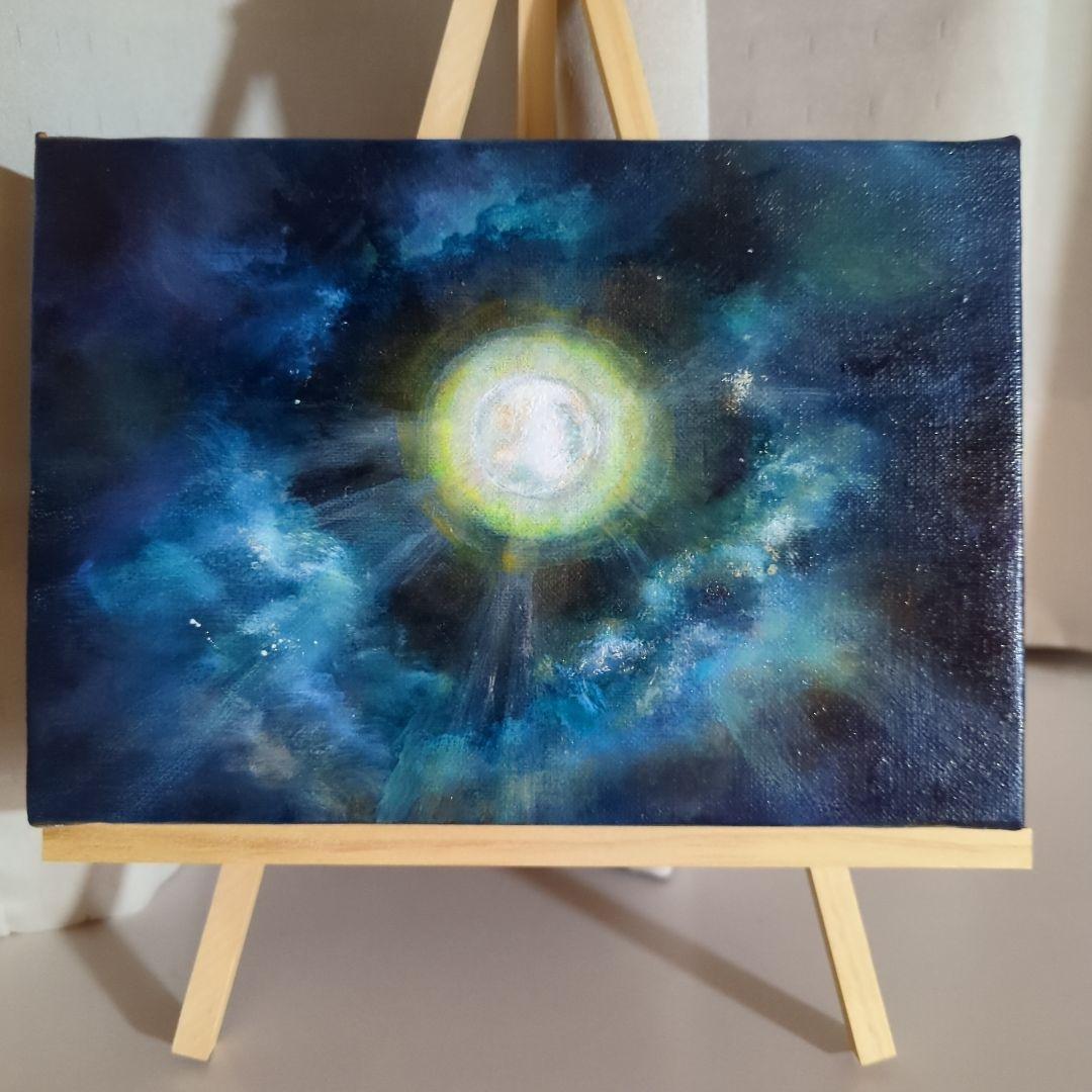 風景画「moonlight」painterTMK本人出品　油絵　月光　一点もの