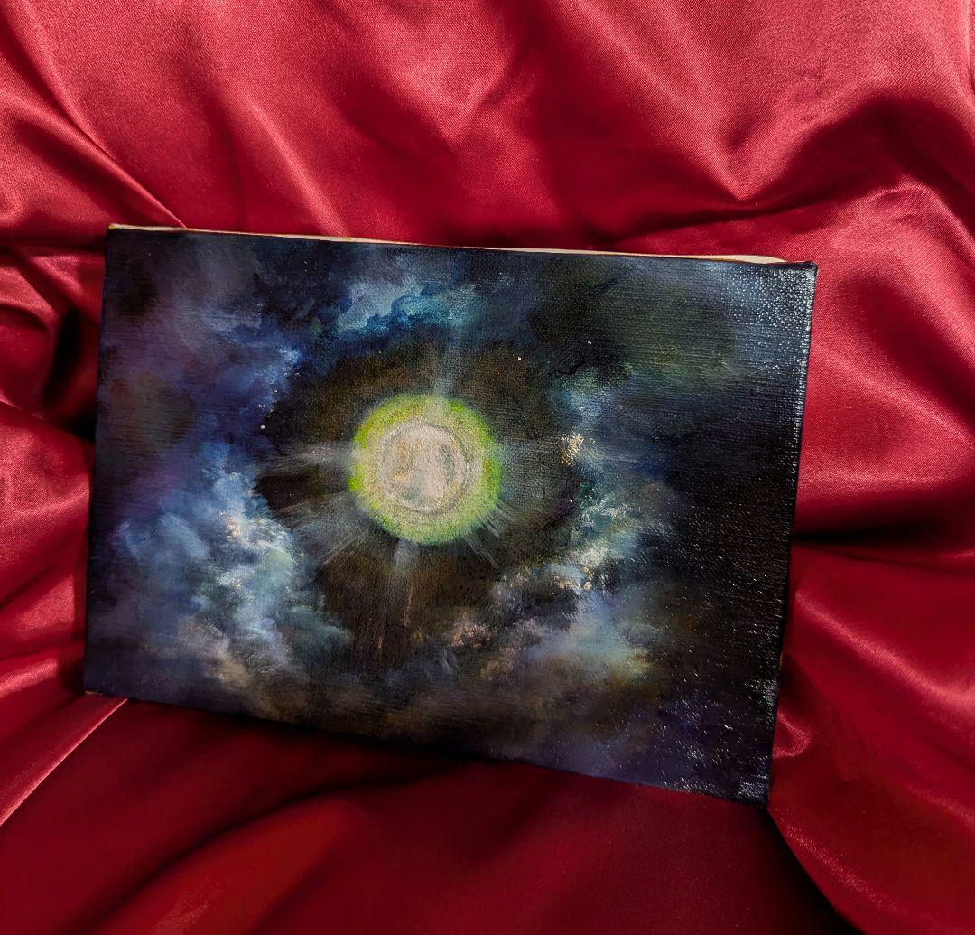 風景画「moonlight」painterTMK本人出品　油絵　月光　一点もの