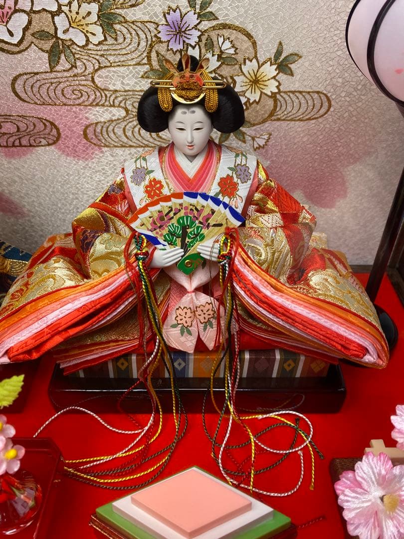 東京久月　雛人形アクリルケース入り親王飾り・間口約５７×奥行約３１×高さ約３３㎝