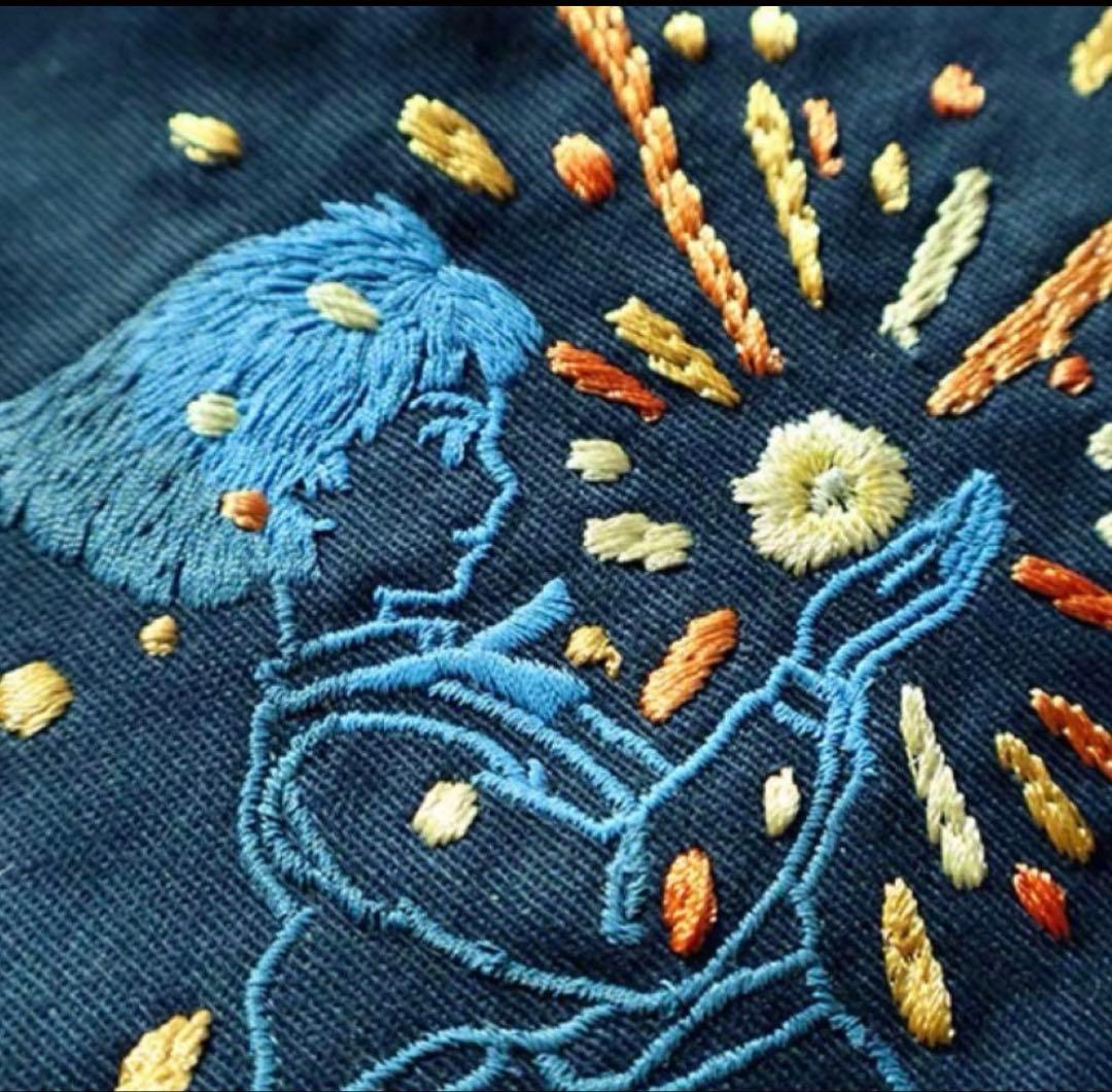 ハウルの動く城　少年ハウル　星の子　刺繍　トートバッグ　ジブリ　￼カルシファー