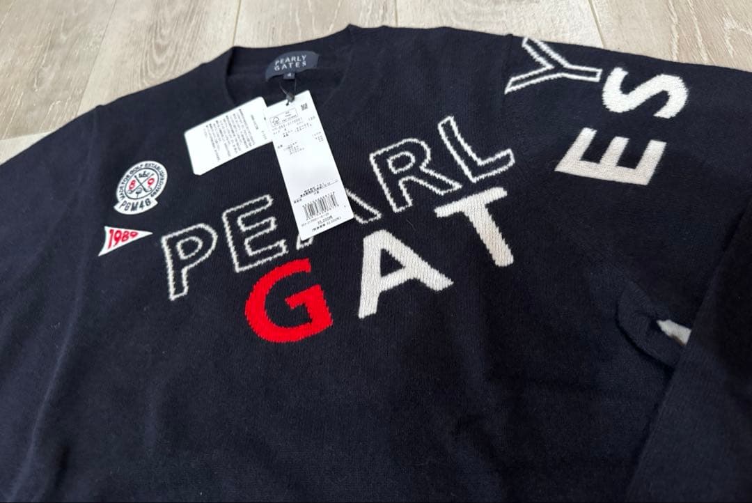 PEARLY GATES ネイビー セーター 新品タグ付き　カシミヤ　4 M