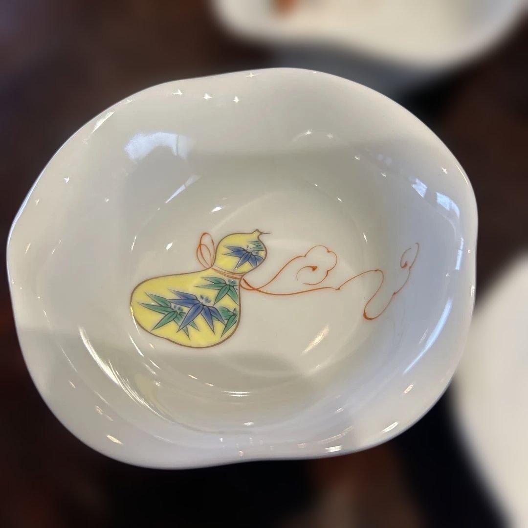 新春SALE 深川製磁　花ひょうたん　小鉢揃　小皿揃