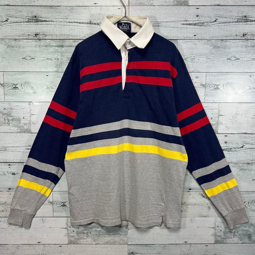 USA製 Woolrich ボーダー ラガーシャツ M ヴィンテージ 80s