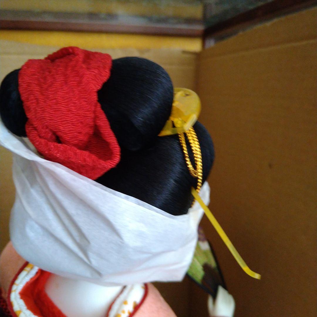 日本人形　着物　ピンク　扇　芸者　舞妓