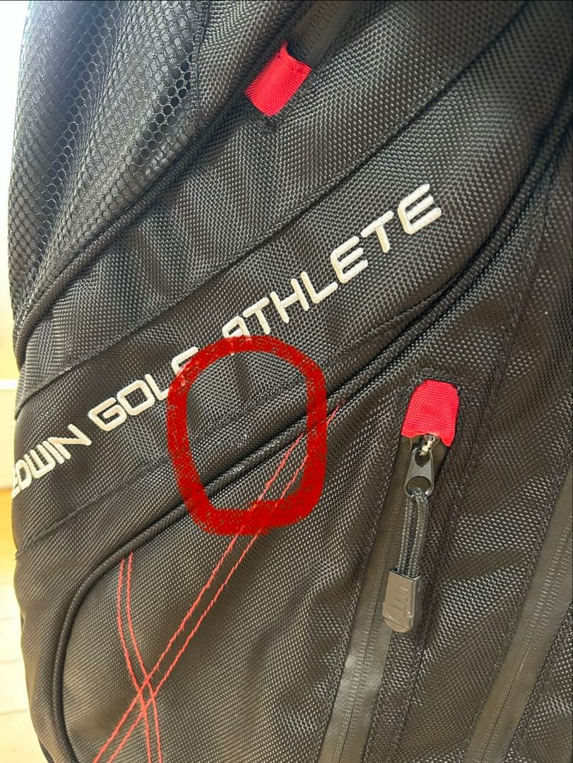 EDWIN GOLF ATHLETE キャディバッグ ブラック レッド