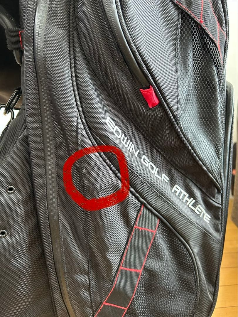 EDWIN GOLF ATHLETE キャディバッグ ブラック レッド