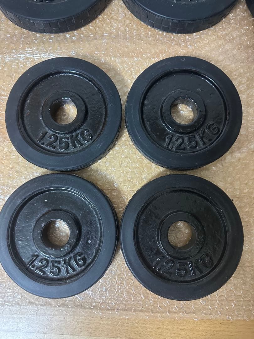 早い者勝ち　約20kg ラバー付きダンベルセット　シャフト付き