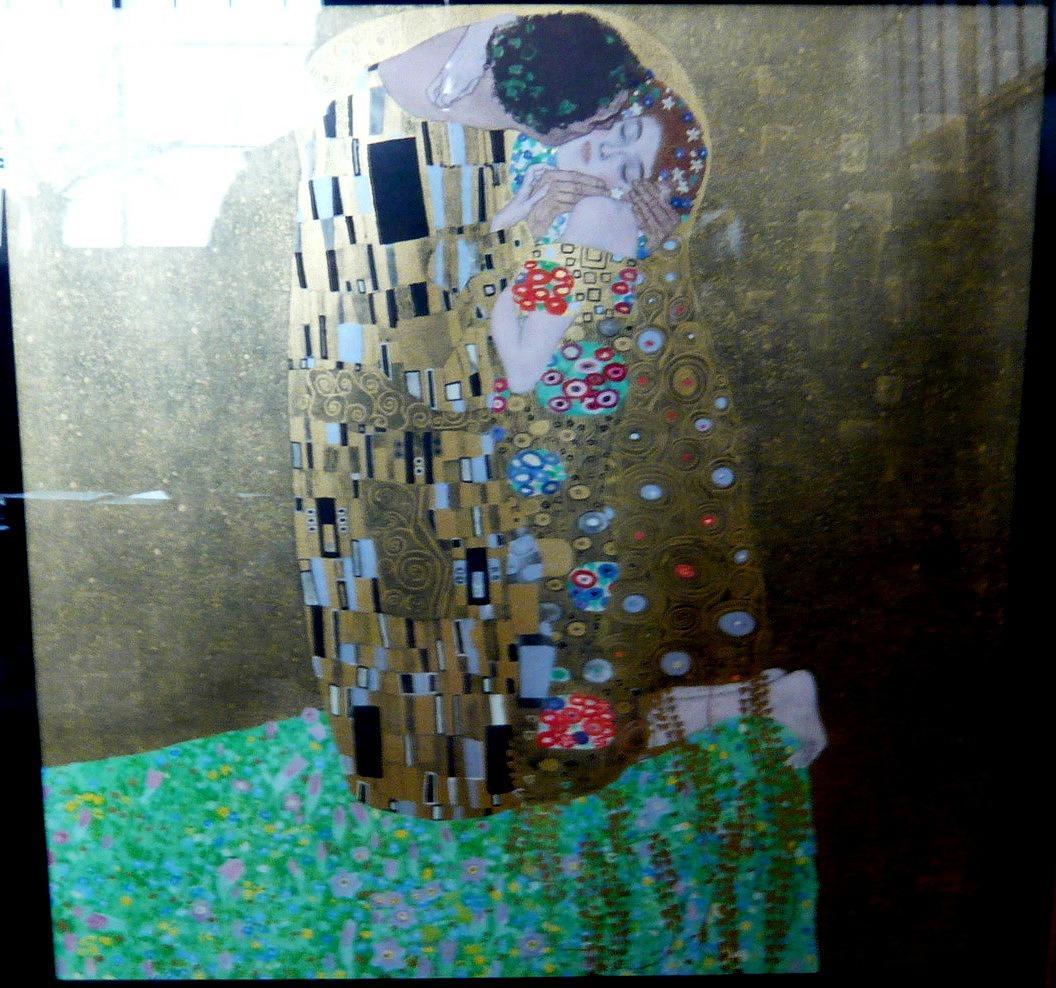 グスタフ クリムト【接吻】810㎜ x 815㎟ Klimt 額にキズ