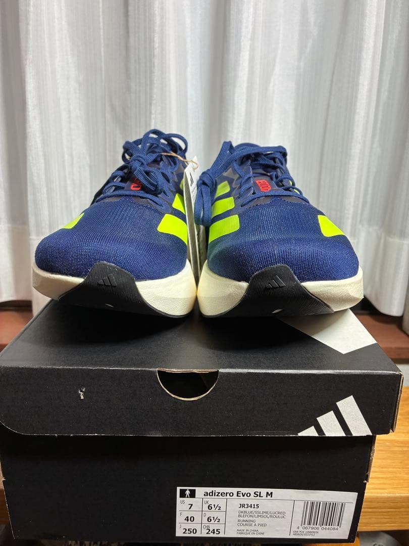 ADIZERO Evo SL ダークブルー/イエロー/JR3415メンズ25.0