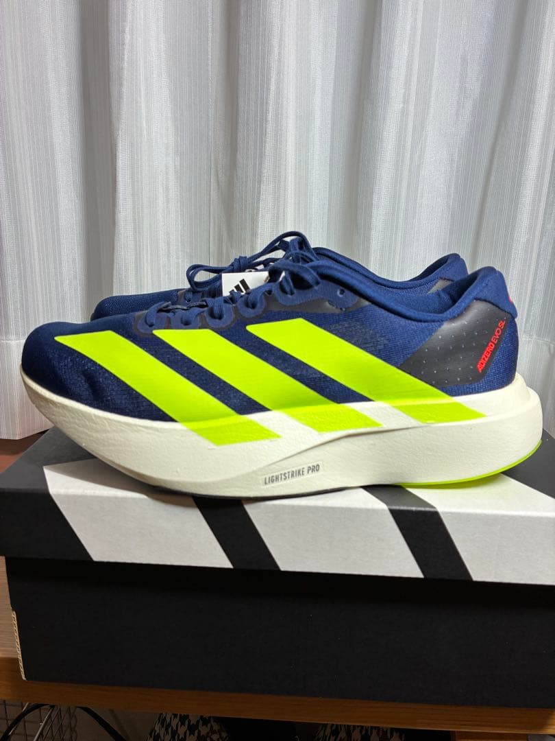 ADIZERO Evo SL ダークブルー/イエロー/JR3415メンズ25.0
