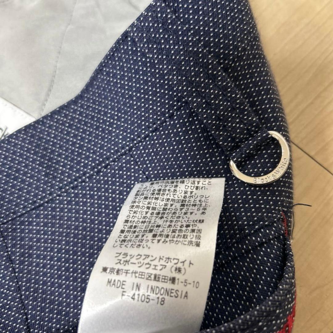 美品　ブラックアンドホワイト　92サイズ　ゴルフパンツ 紺 ストレッチ　総柄