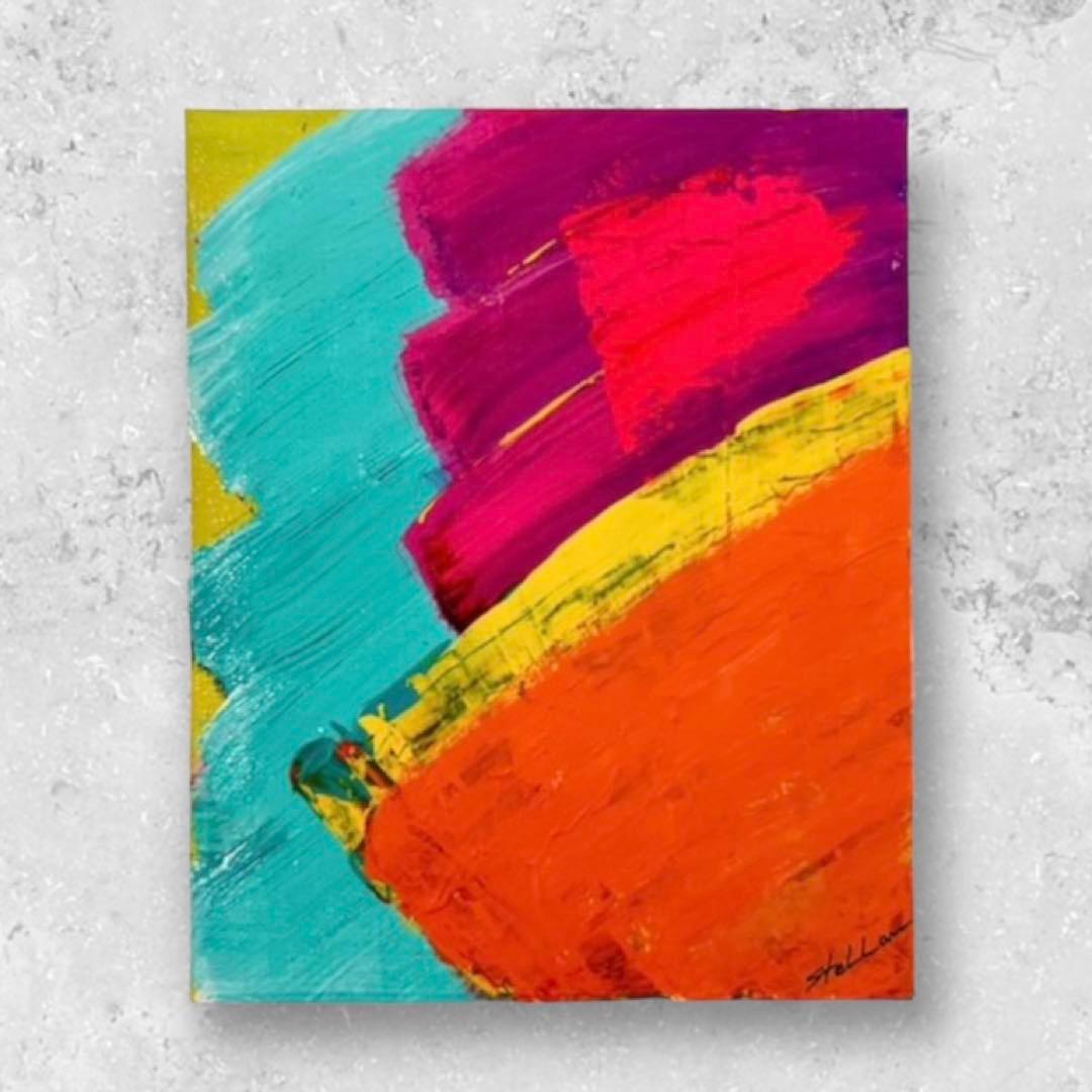 原画　現代アート　カラフル　絵　北欧　　ビビッド　壁掛け　おしゃれ　アートパネル