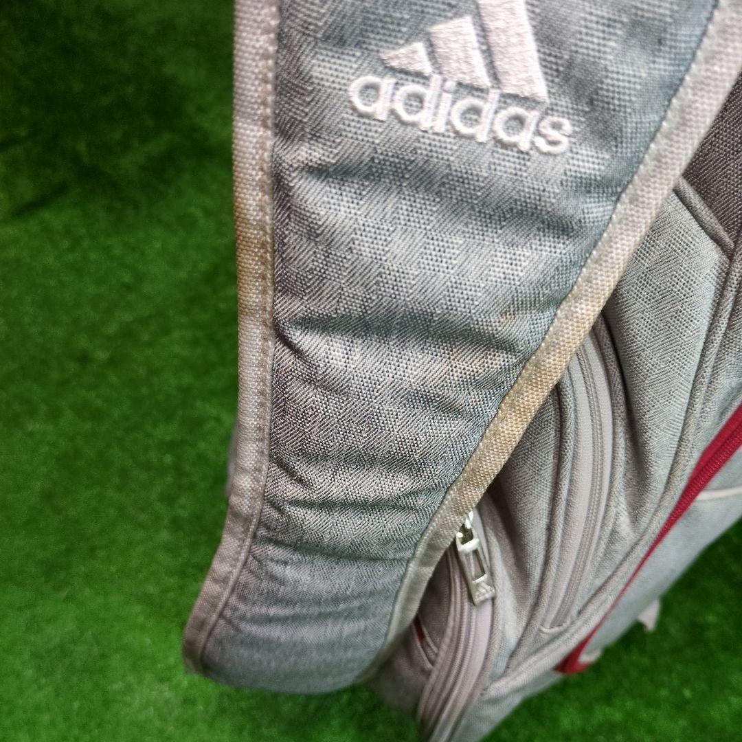 adidas レディースキャディバッグ　ゴルフバッグ グレー/レッド