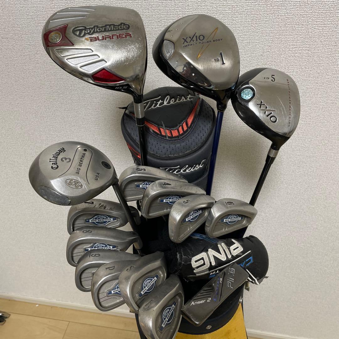 ゴルフクラブセット バッグ無しTaylorMade,XXIO, Callaway
