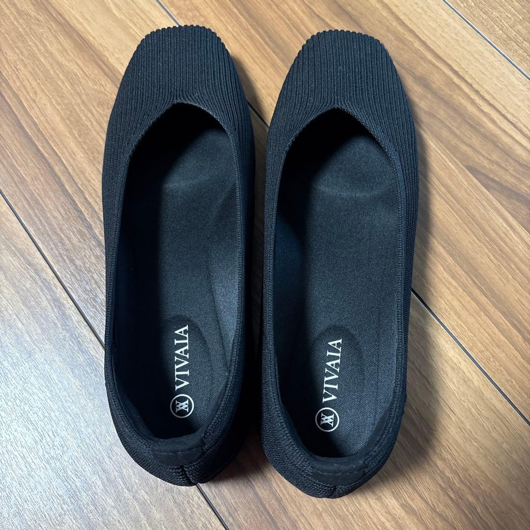 Claddaghさん専用 VIVAIA 黒 フラットシューズ リブ編み