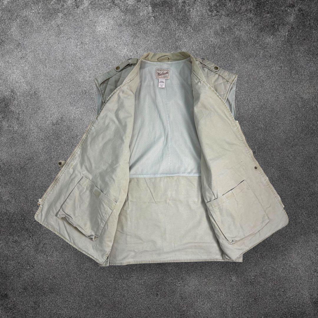 【希少】Woolrich90sフィッシングベスト2XLカーキフェード　ビンテージ