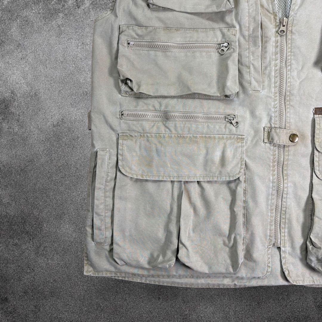【希少】Woolrich90sフィッシングベスト2XLカーキフェード　ビンテージ