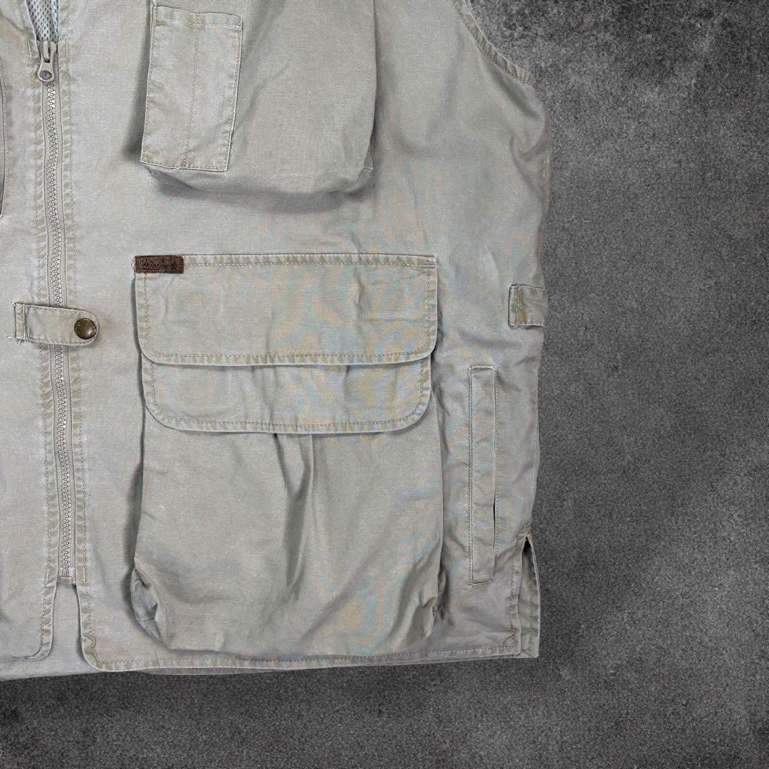 【希少】Woolrich90sフィッシングベスト2XLカーキフェード　ビンテージ