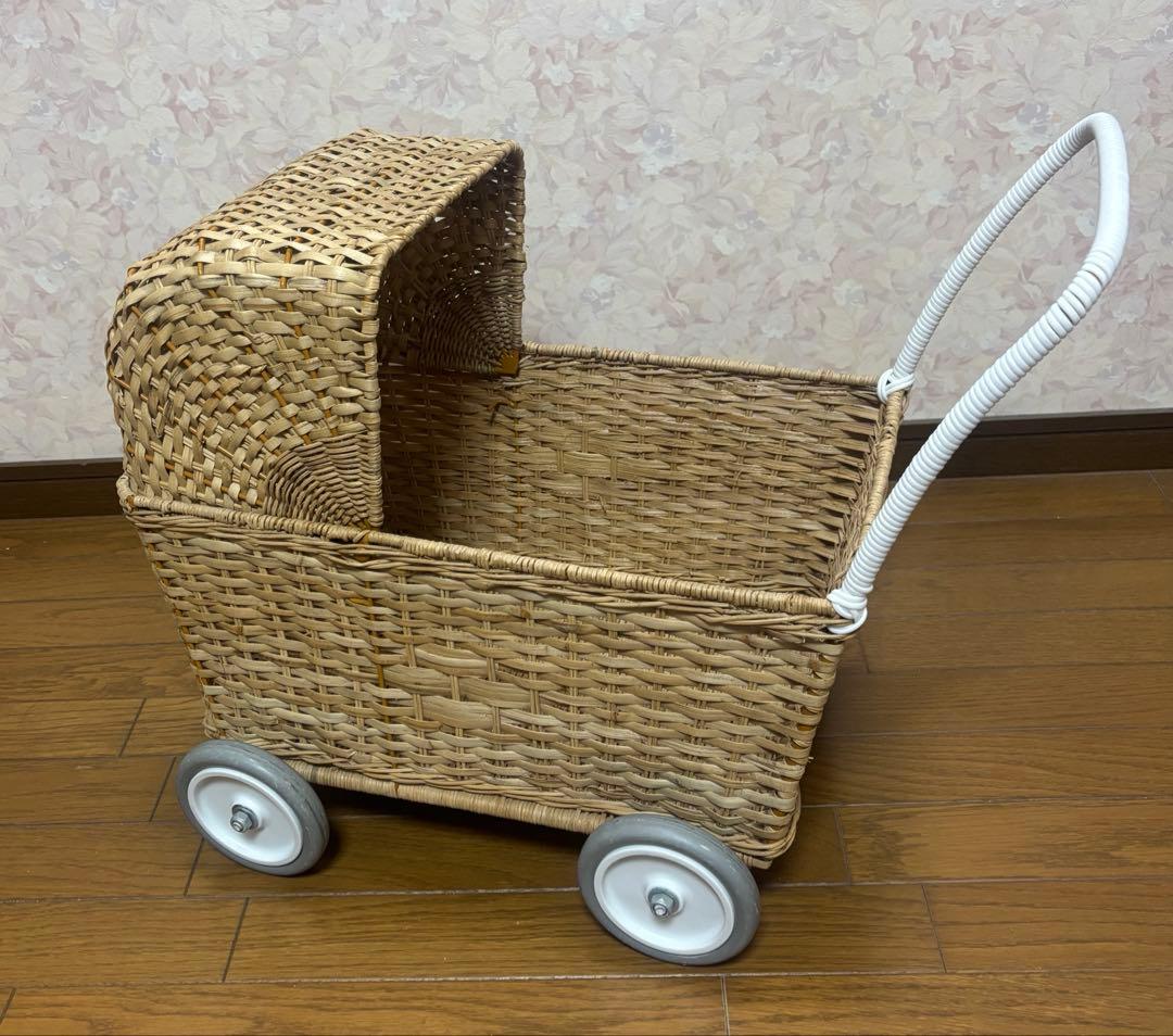 Olli Ella（オリエラ）ストローリー　バスケット手押し車 インテリア収納