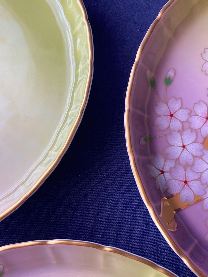 香蘭社 満開桜　金彩　桜絵　中皿 和食器 和皿