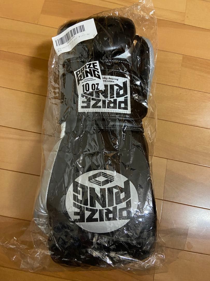 【新品】PRIZE RING 10オンスボクシンググローブ　黒×シルバー