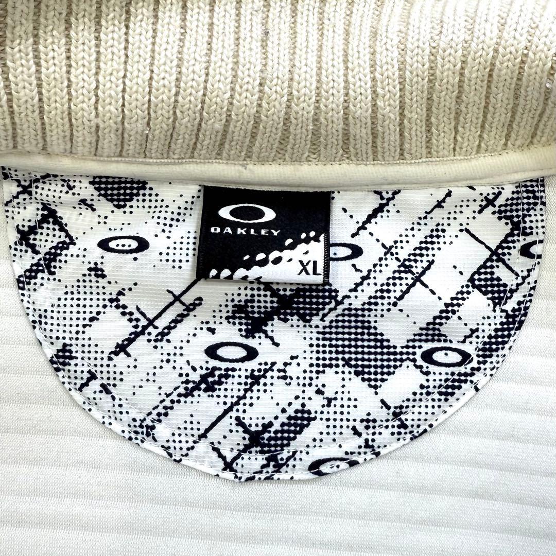 OAKLEY 切替ニット ケーブル網 ウール混 ハイネックジャケット XL