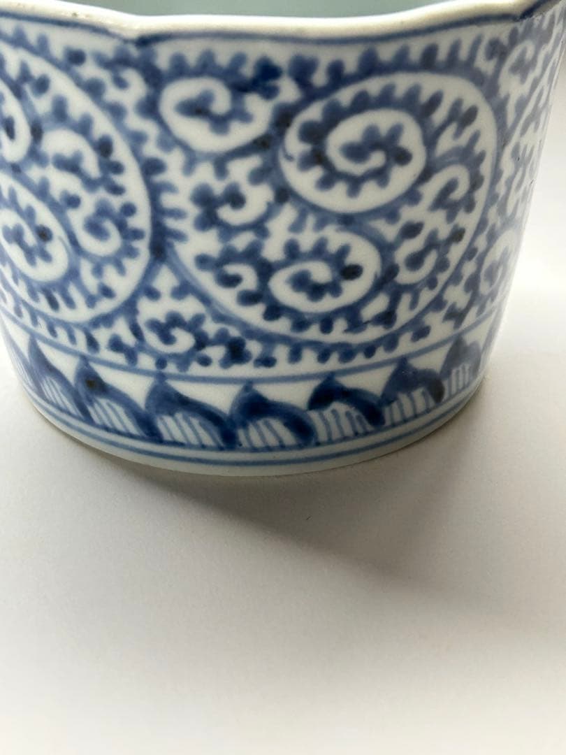 ✨【古伊万里】⭐️大蛸唐草　大振蕎麦猪口　江戸中期✨美品　骨董　時代物