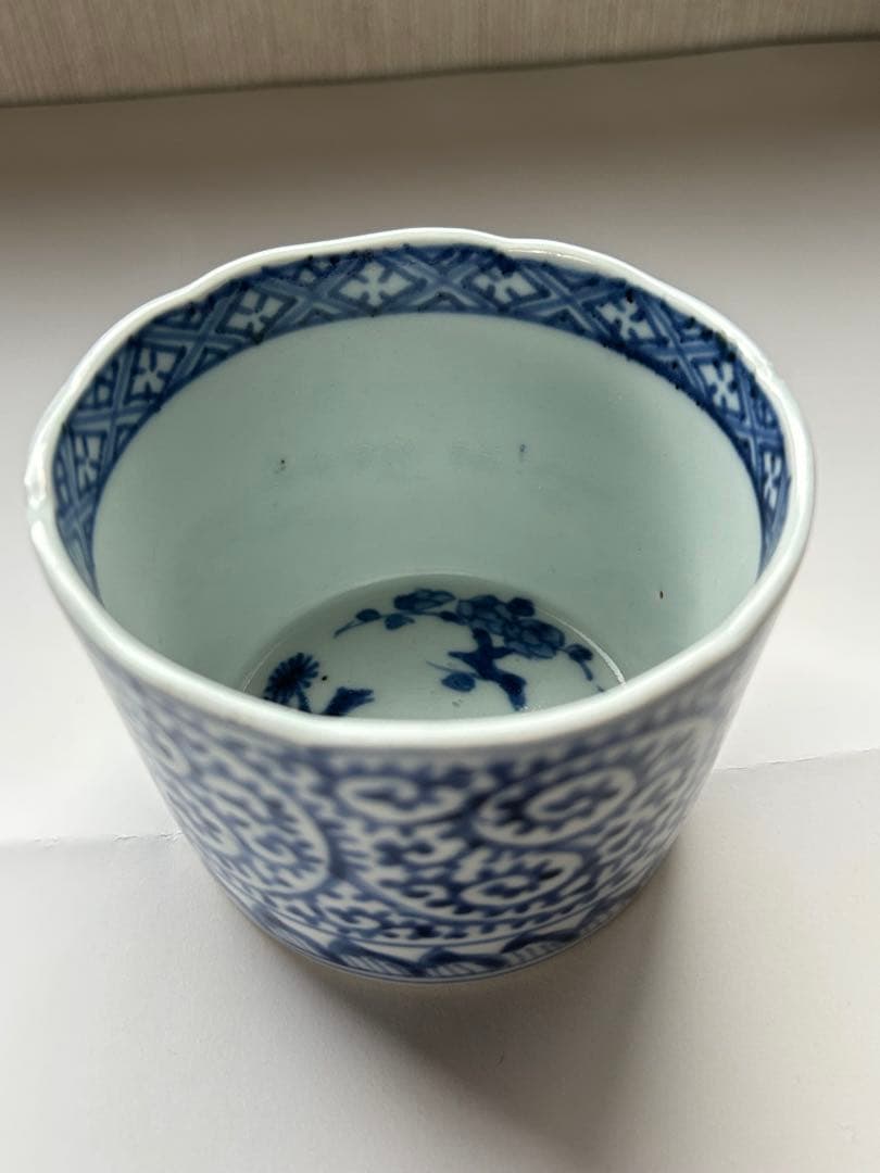 ✨【古伊万里】⭐️大蛸唐草　大振蕎麦猪口　江戸中期✨美品　骨董　時代物