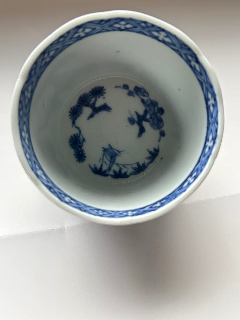 ✨【古伊万里】⭐️大蛸唐草　大振蕎麦猪口　江戸中期✨美品　骨董　時代物