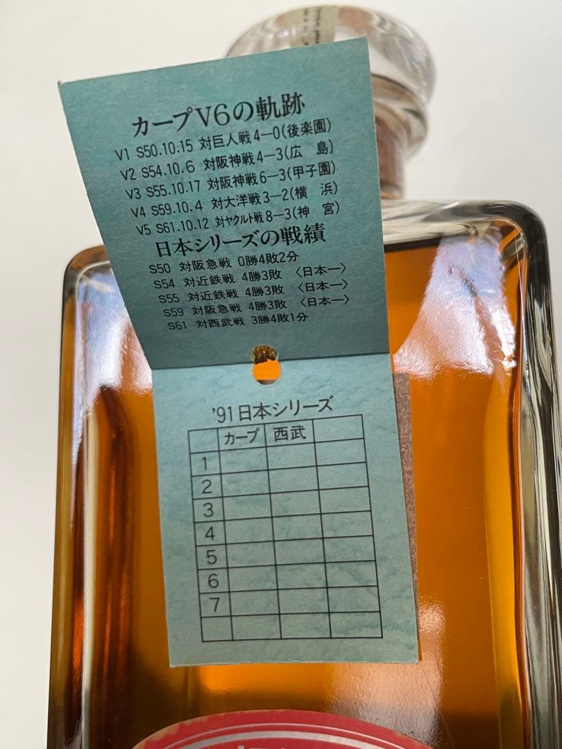 未開栓★ニッカウイスキー　1991年広島カープ優勝記念★660ml