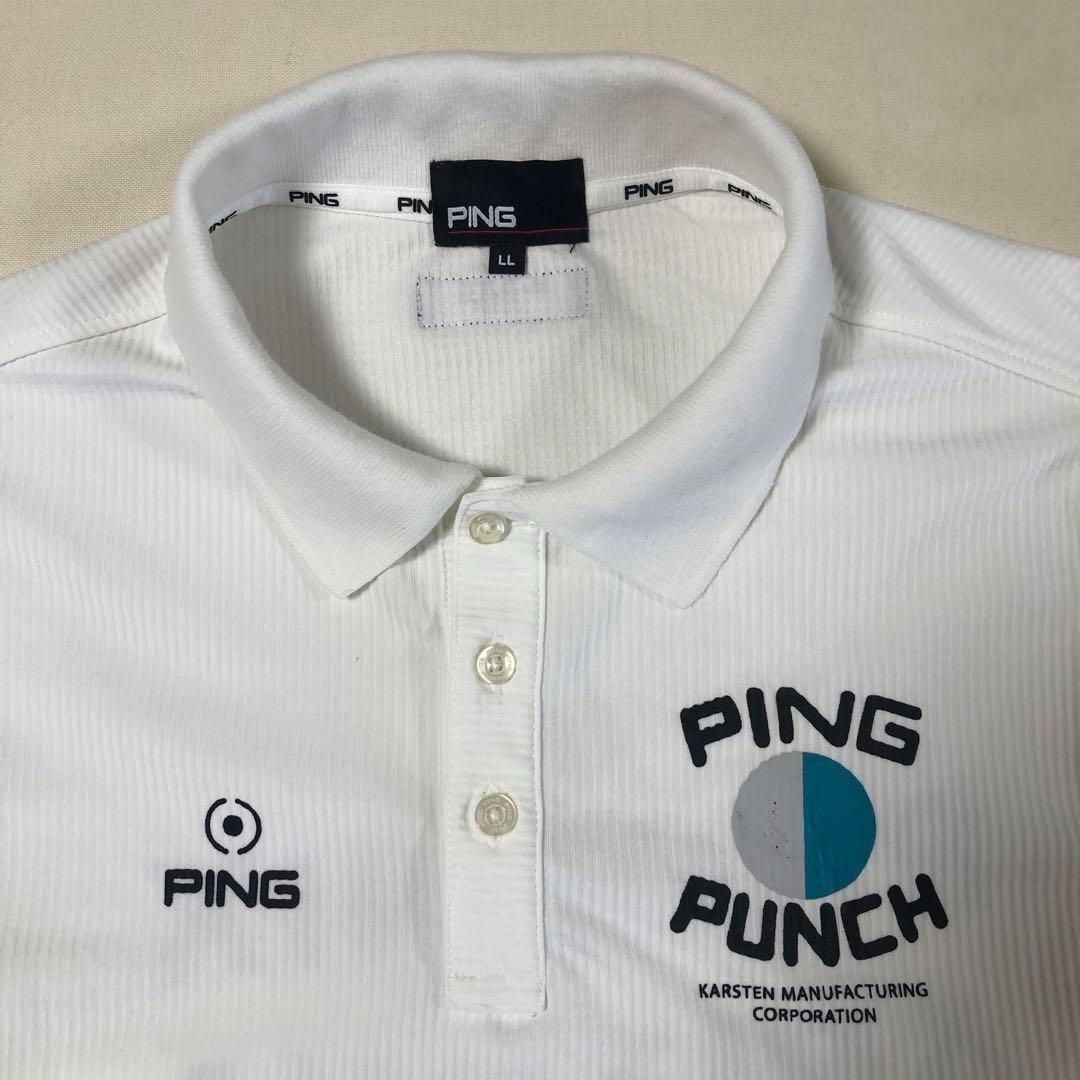 ping ピン ゴルフ ポロシャツ ホワイト LLサイズ
