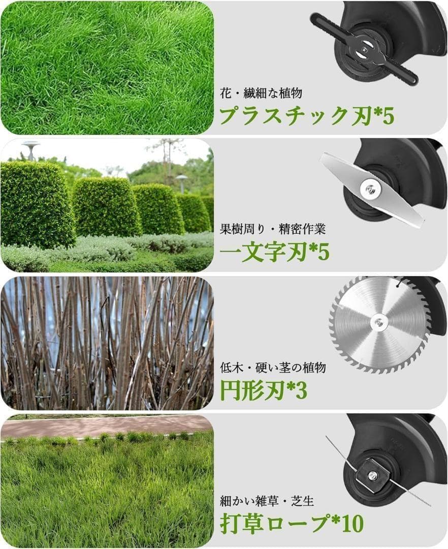 草刈り機 充電式草刈り機 1880W高功率 2000mAh アウトドア