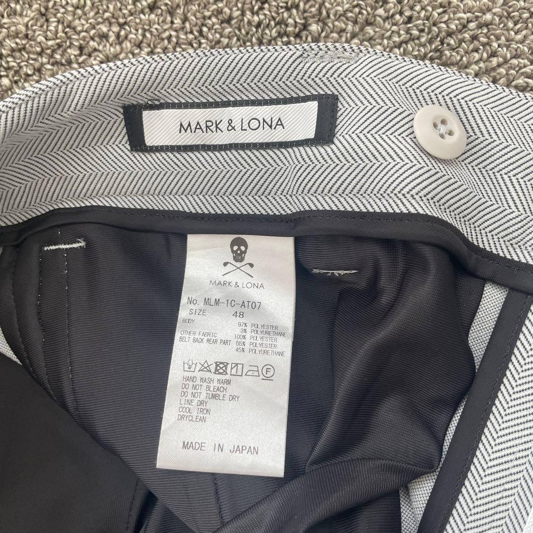 MARK&LONA ヘリンボーンパンツ グレー【美品】