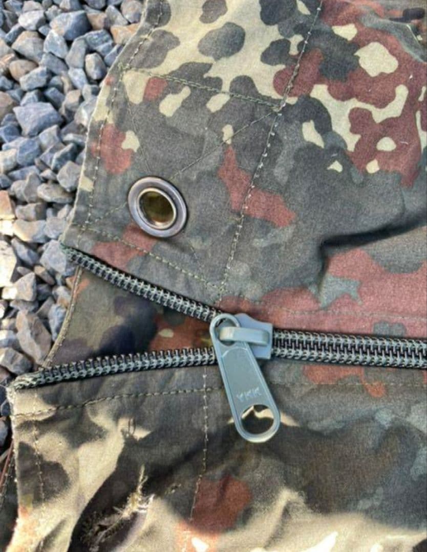 片面ファスナー加工　ドイツ軍　軍幕　パップテント　ヴィンテージ