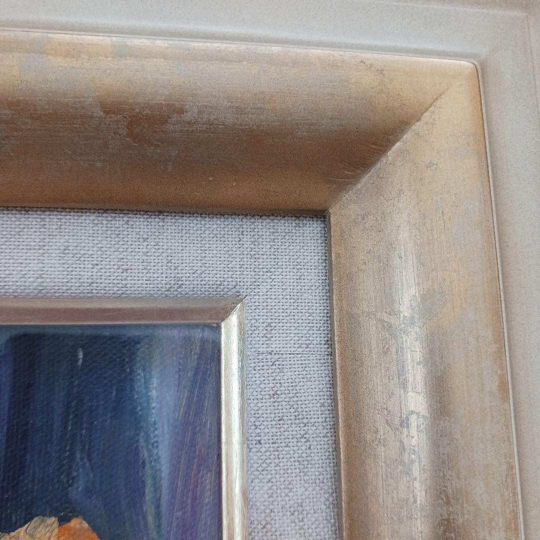 バラ花束の油彩画　 金色フレーム・ベージュ額縁　38×31×5cm　新品　箱付き