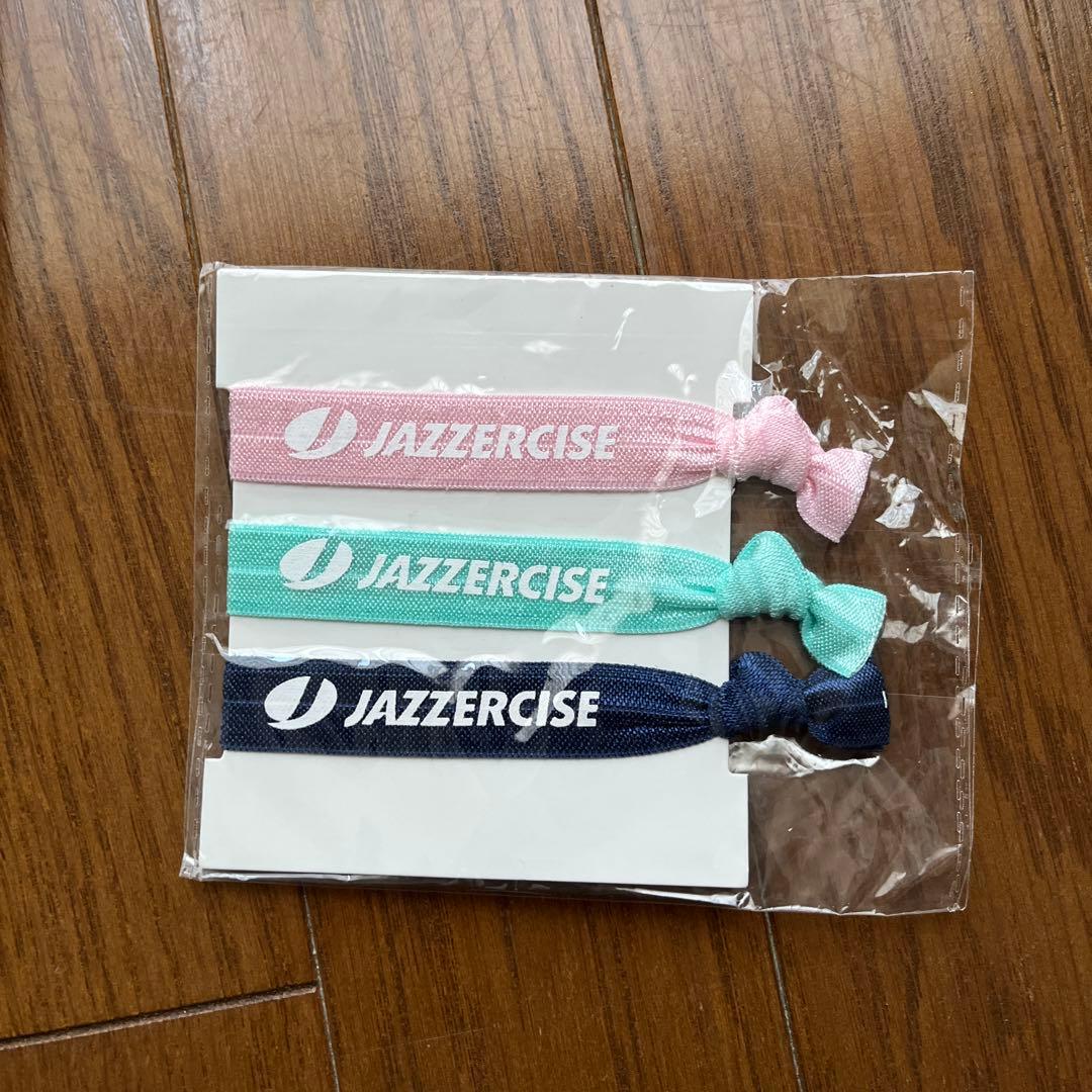 JAZZERCIZE ロゴ入り ダークネイビーレギンス　ヘアゴムセット