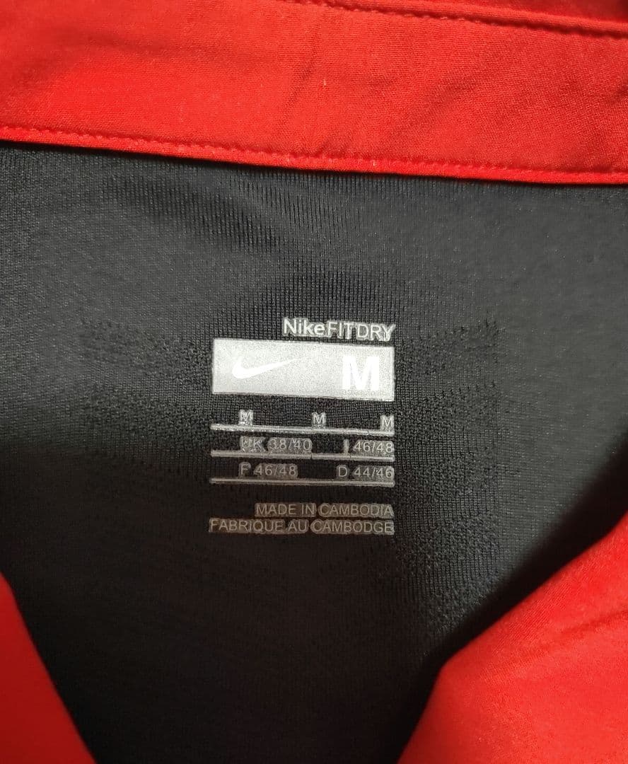 フェデラー着用Nike ポロシャツ Mサイズ 黒/赤 Nike FIT DRY