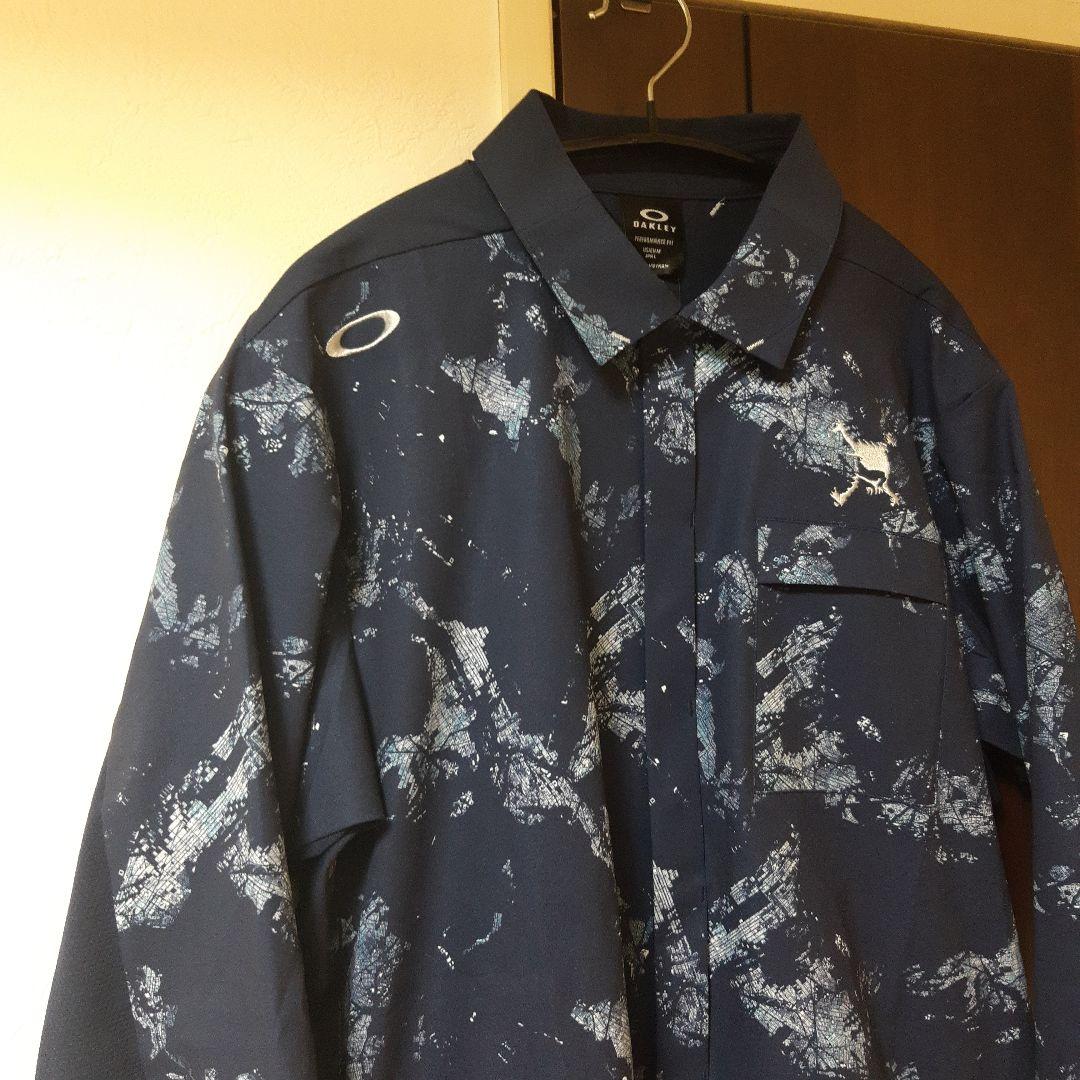 新品　オークリーゴルフ　メンズ　4WAYストレッチシャツ　スカルシリーズ　L