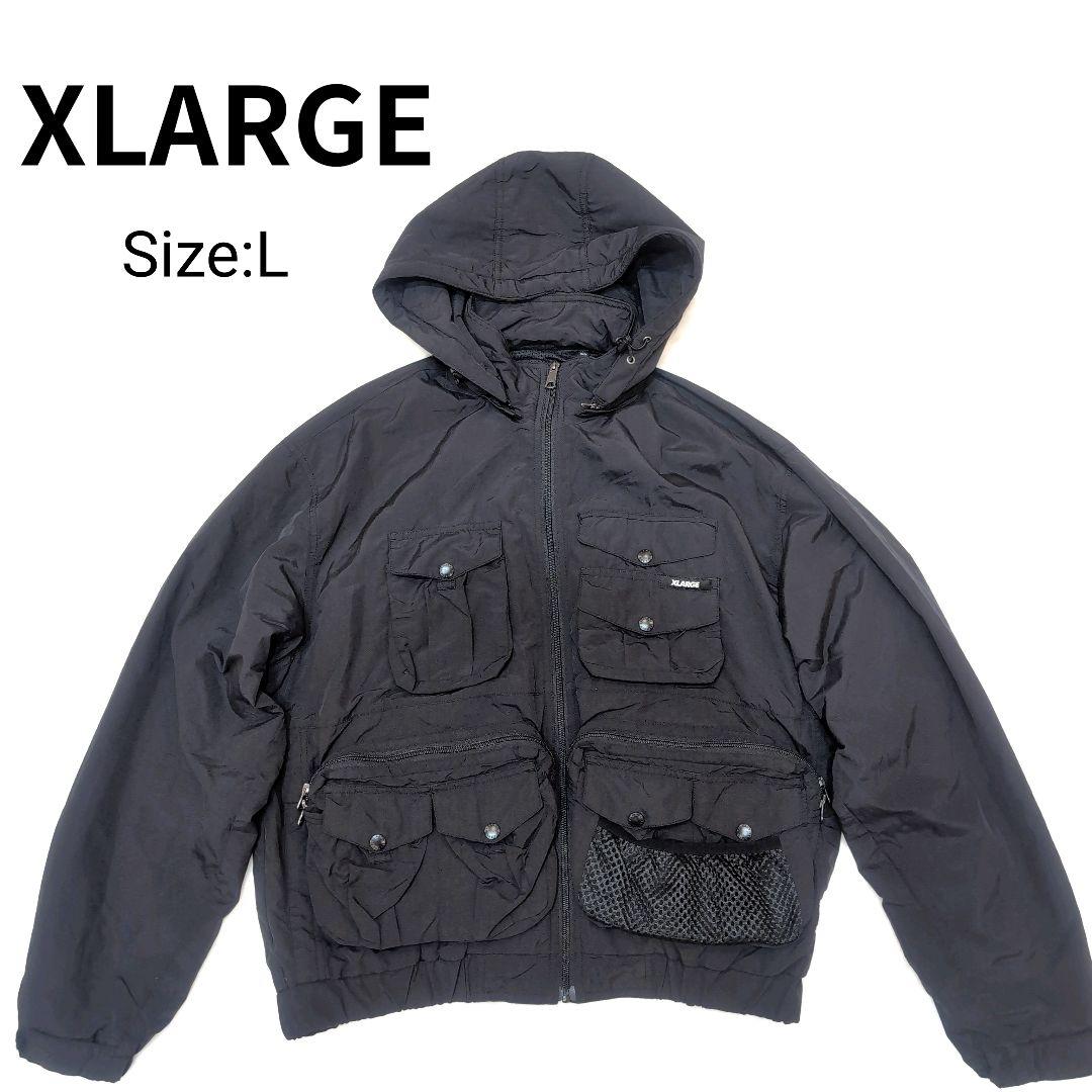 XLARGE ブラック ナイロン　フィッシングジャケット Lサイズ