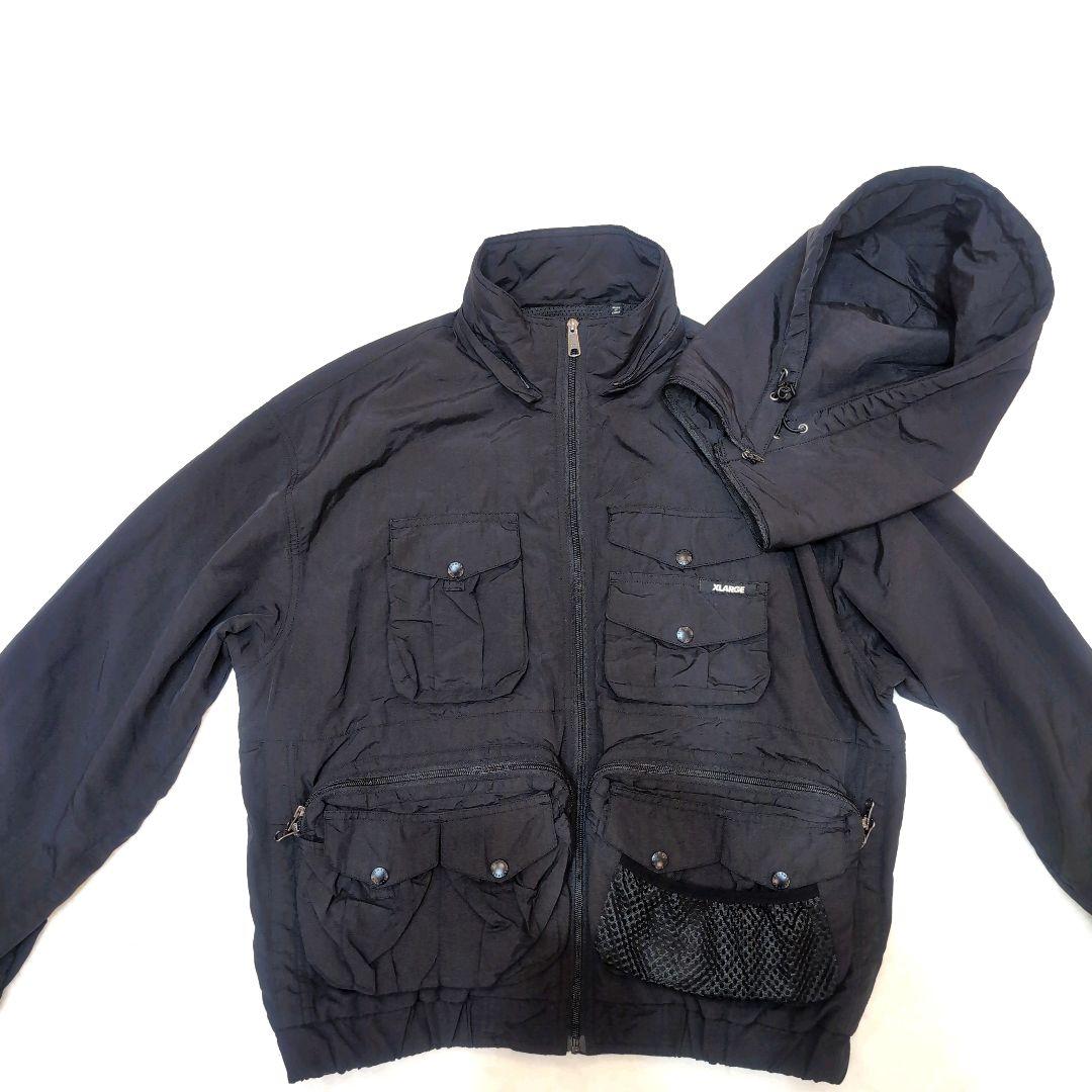 XLARGE ブラック ナイロン　フィッシングジャケット Lサイズ