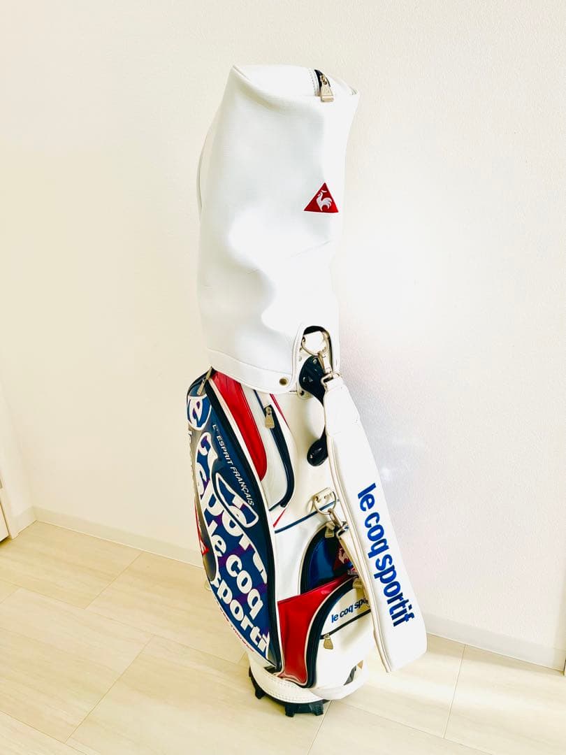 le coq sportif キャディバッグ ホワイト/レッド/ブルー