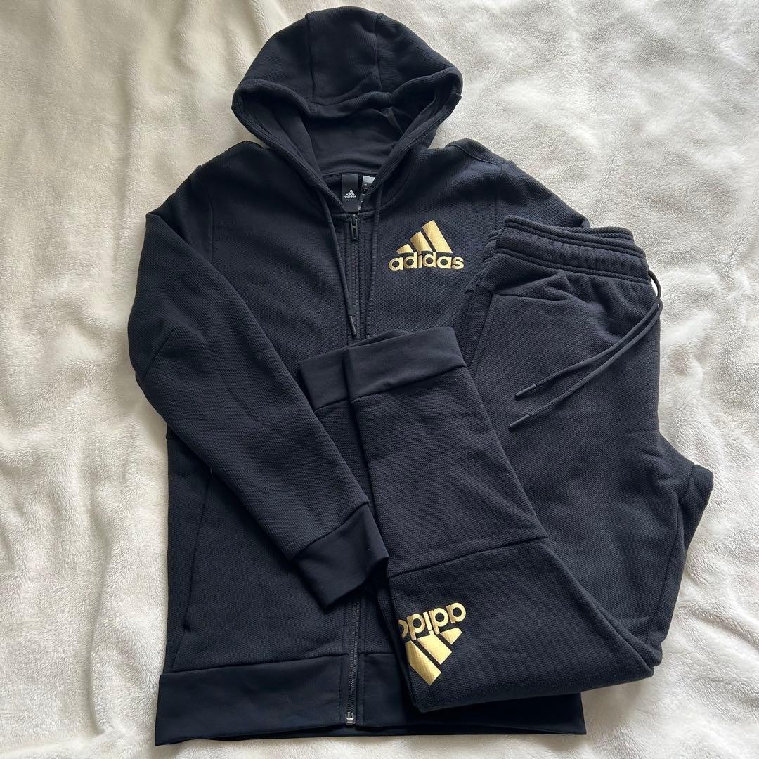 【美品】adidas アディダス ジャージ スウェット セットアップ 上下 L