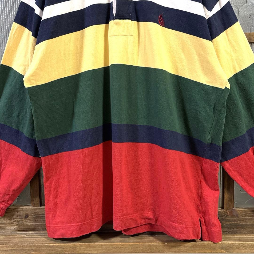 90s US古着 nautica 長袖ラガーシャツ　XL マルチカラー