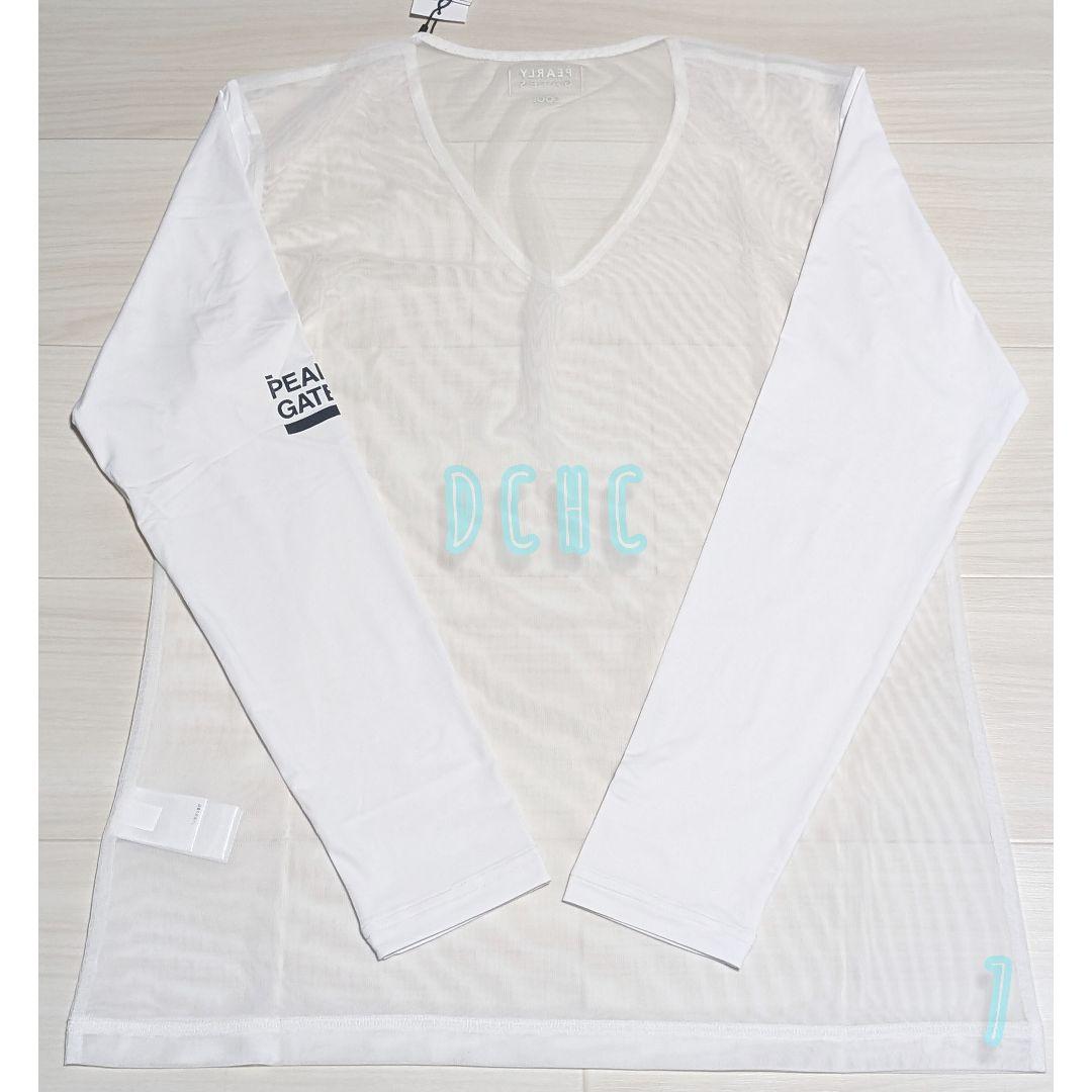 新品 【サイズ７(２ＸＬ)】【ホワイト】パーリーゲイツ　長袖　Vネックシャツ